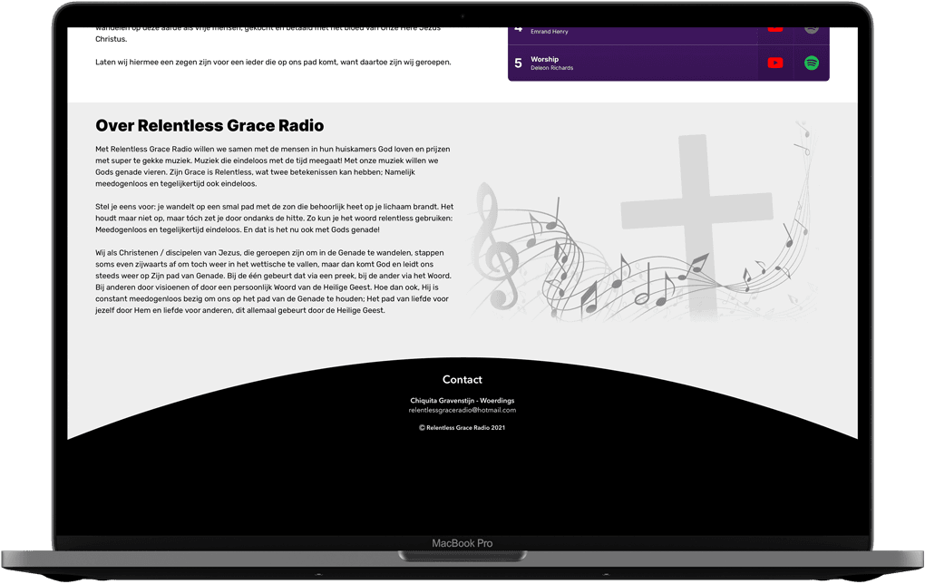 The improved version of the about section on desktop