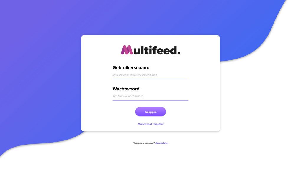 The login screen
