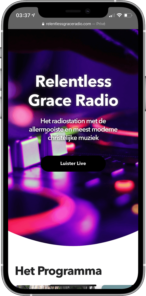 The former version of the header with text as a logo